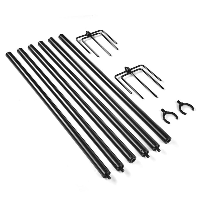 Yescom 10 ft Aluminum String Light Poles with Hook & Stakes 2ct/pk