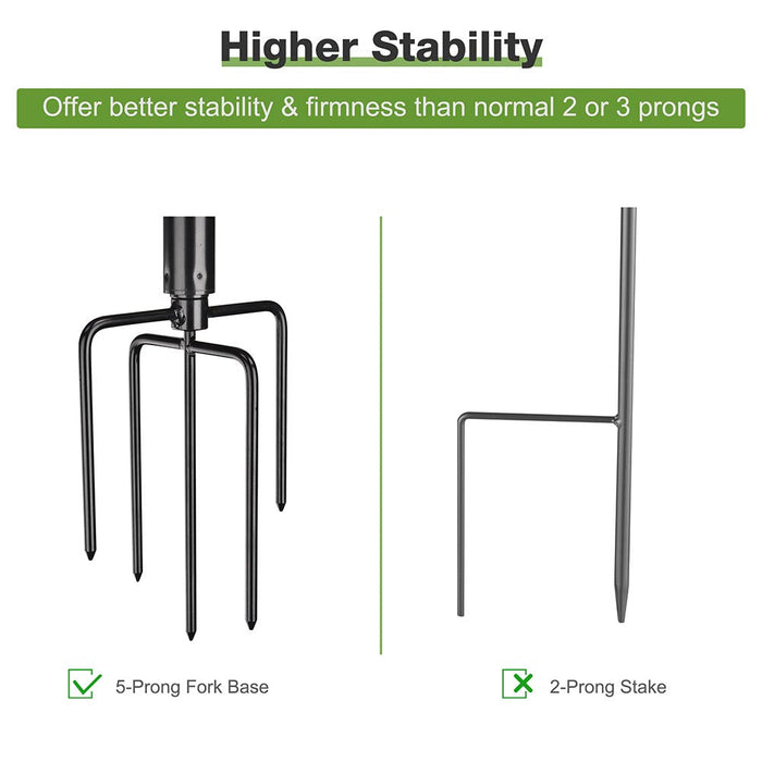 Yescom 10 ft Aluminum String Light Poles with Hook & Stakes 2ct/pk