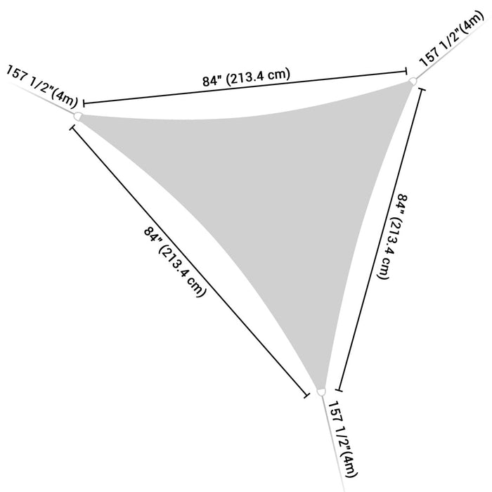 Yescom Patio Triangle Sun Sail Shade Canopy 7ft Off White