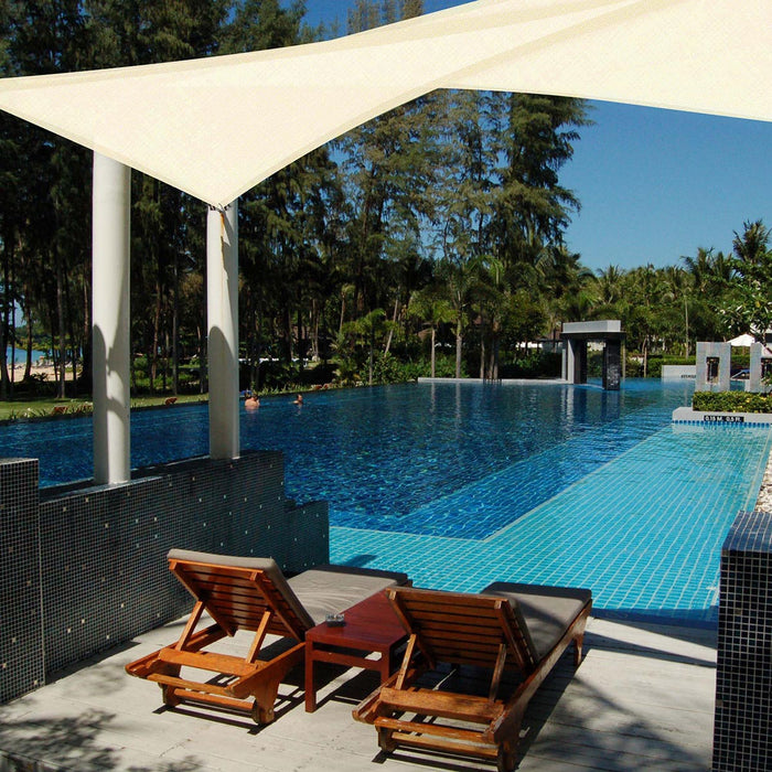 Yescom Patio Triangle Sun Sail Shade Canopy 7ft Off White