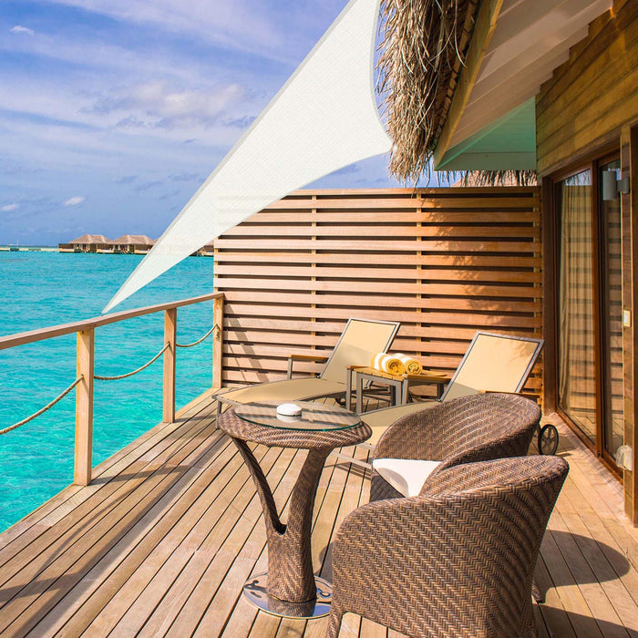 Yescom Patio Triangle Sun Sail Shade Canopy 7ft Off White