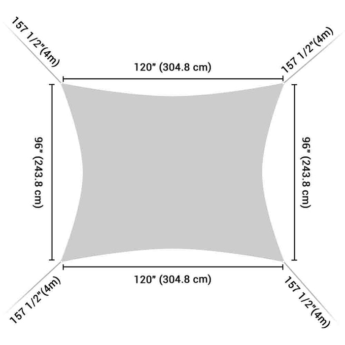 Yescom Patio Rectangle Sun Sail Shade Canopy 8ftx10ft