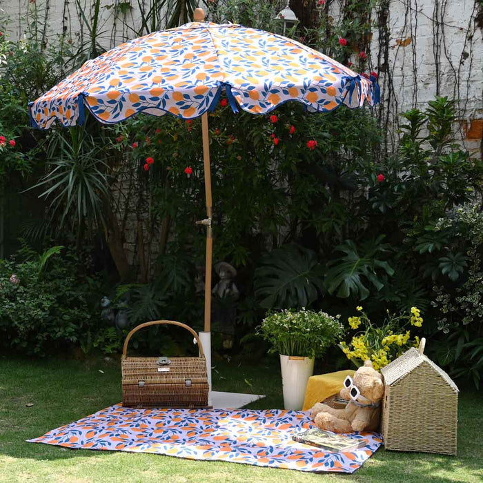 LAGarden Rectangle Tablecloth with Lemon Orange Seagull Print 43"x57"