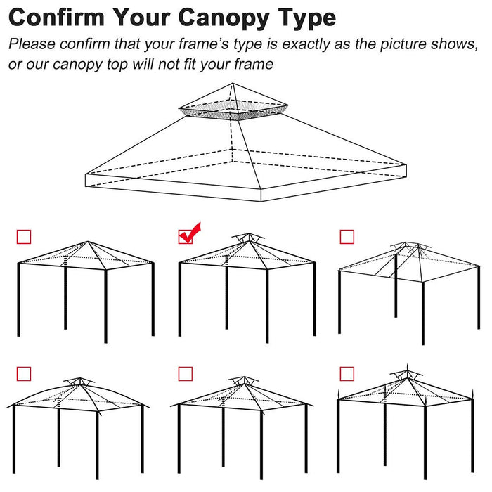 Yescom 10' x 10' Gazebo Canopy Replacement Top Color Optional