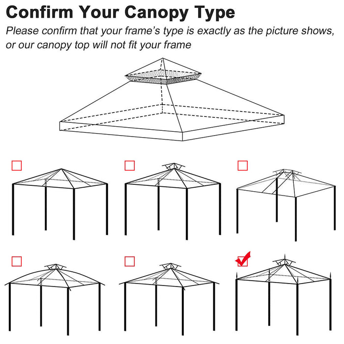 Yescom 12x10 ft Sunjoy L-GZ288PST-4D Gazebo Replacement 2-tier