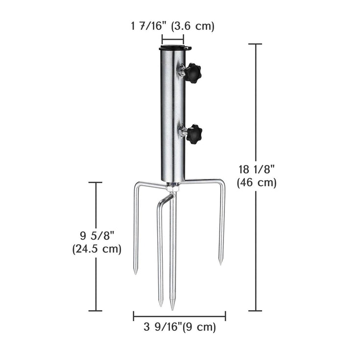 Yescom Galvanized Steel Beach Umbrella Anchor for Poles D1 7/16"