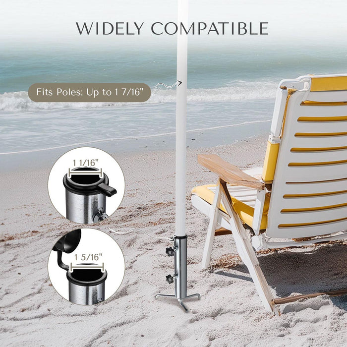 Yescom Galvanized Steel Beach Umbrella Anchor for Poles D1 7/16"