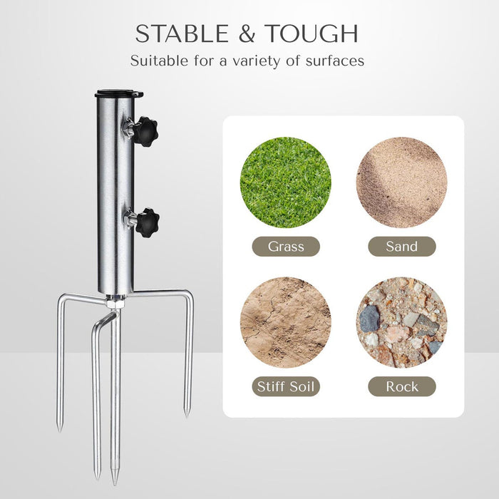 Yescom Galvanized Steel Beach Umbrella Anchor for Poles D1 7/16"