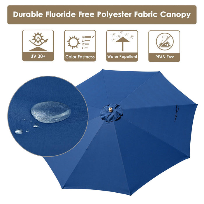 Yescom 13ft Wood Patio Umbrella with Base & Wheels