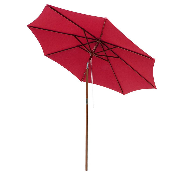 Yescom 9 ft 8-Rib Patio Outdoor Wooden Tilt Umbrella Color Options