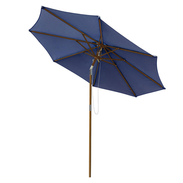 Yescom 9 ft 8-Rib Patio Outdoor Wooden Tilt Umbrella Color Options