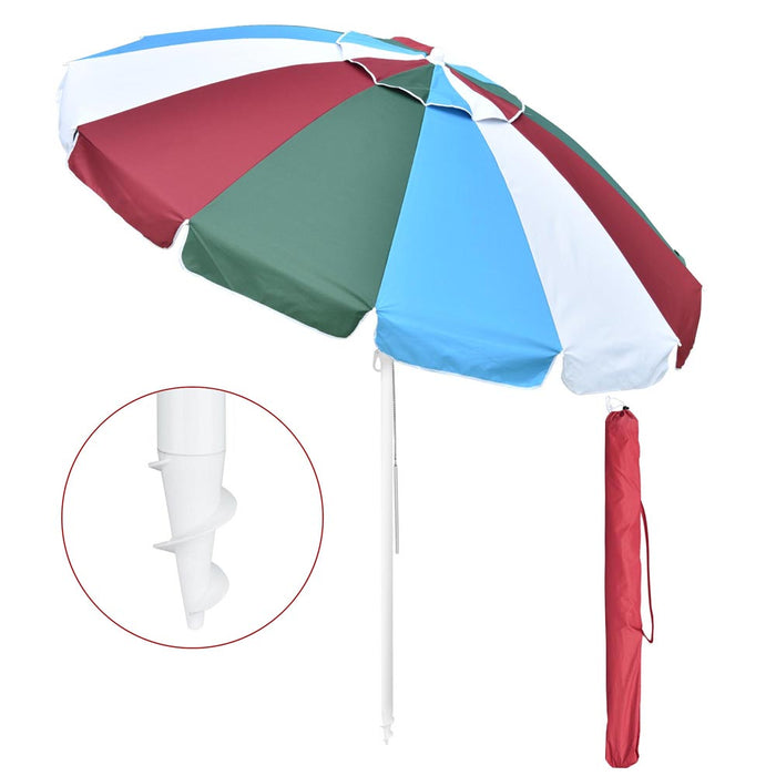 Yescom Beach Umbrella Tilt 7 ft 12-rib w/ Anchor