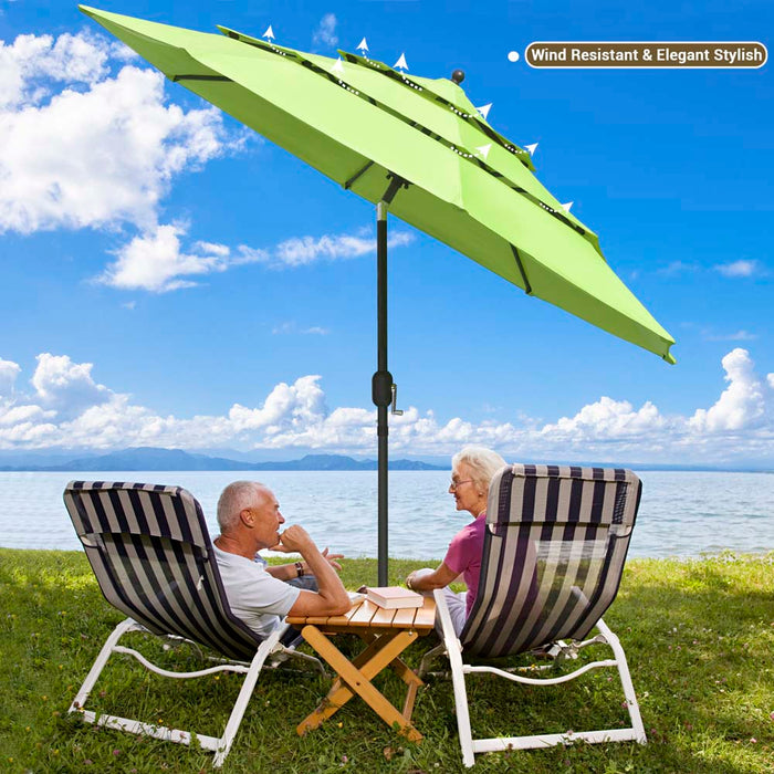 Yescom 9ft 8-Rib Patio Outdoor Market Umbrella 3-Tiered Tilt