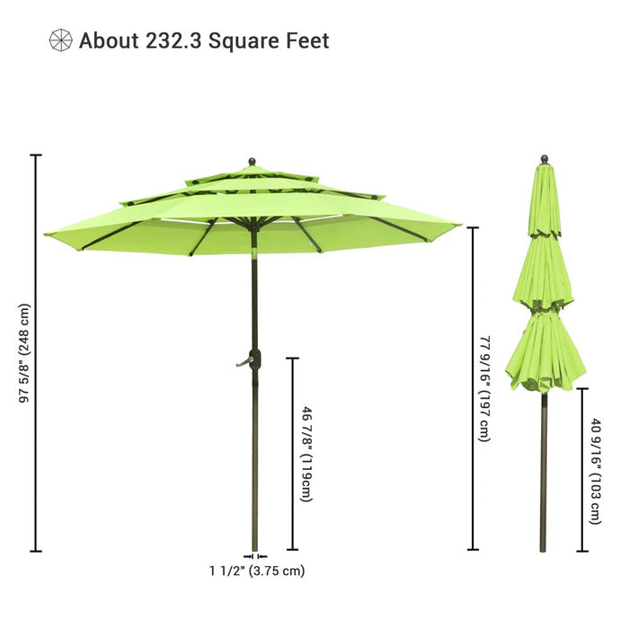 Yescom 9ft 8-Rib Patio Outdoor Market Umbrella 3-Tiered Tilt