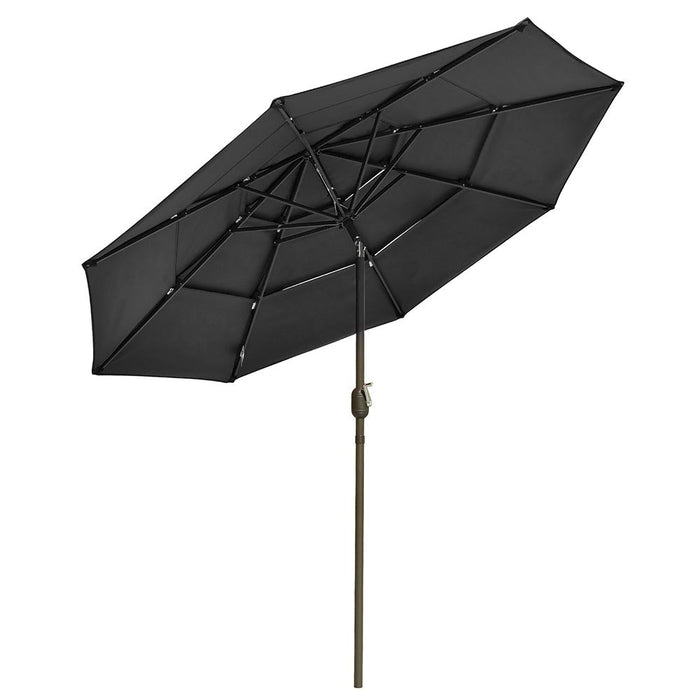 Yescom 10ft 8-Rib Patio Outdoor Market Umbrella 3-Tiered Tilt