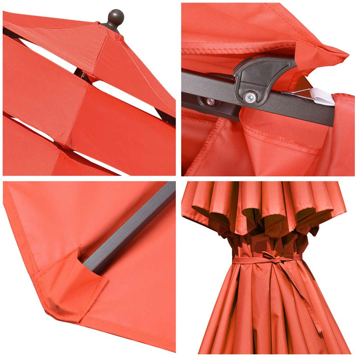 Yescom 10ft 8-Rib Patio Outdoor Market Umbrella 3-Tiered Tilt