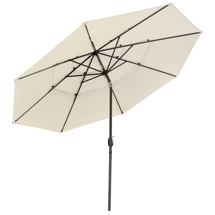 Yescom 11ft 8-Rib Patio Outdoor Market Umbrella 3-Tiered Tilt