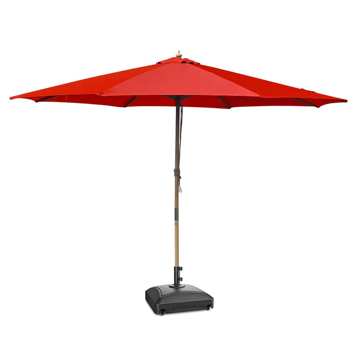 Yescom 13ft Wood Patio Umbrella with Base & Wheels