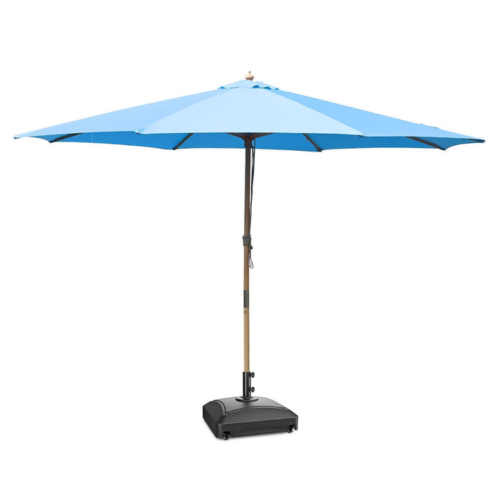 Yescom 13ft Wood Patio Umbrella with Base & Wheels
