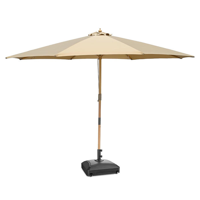 Yescom 13ft Wood Patio Umbrella with Base & Wheels