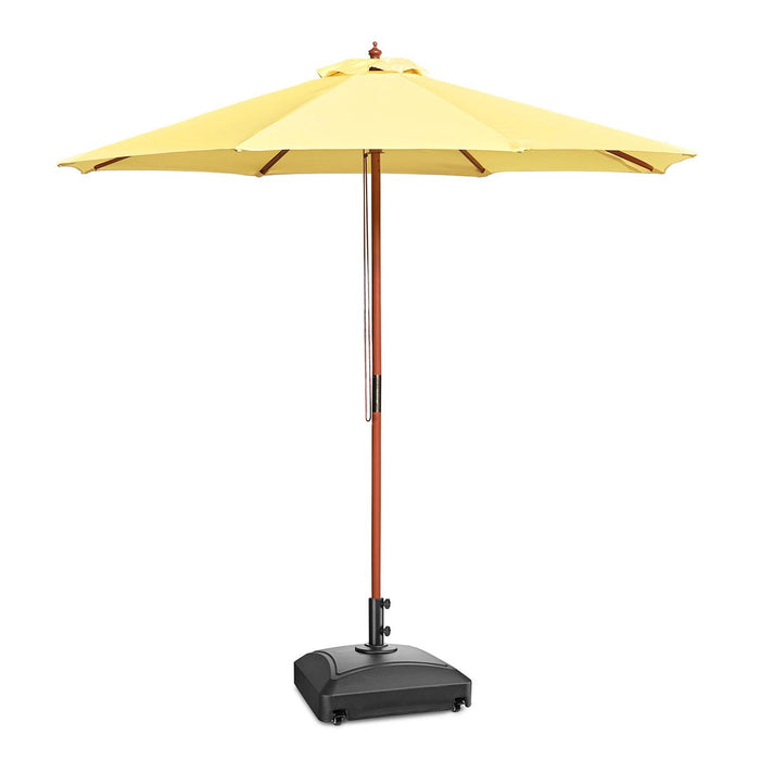 Yescom 9ft Wood Patio Umbrella with Base & Wheels