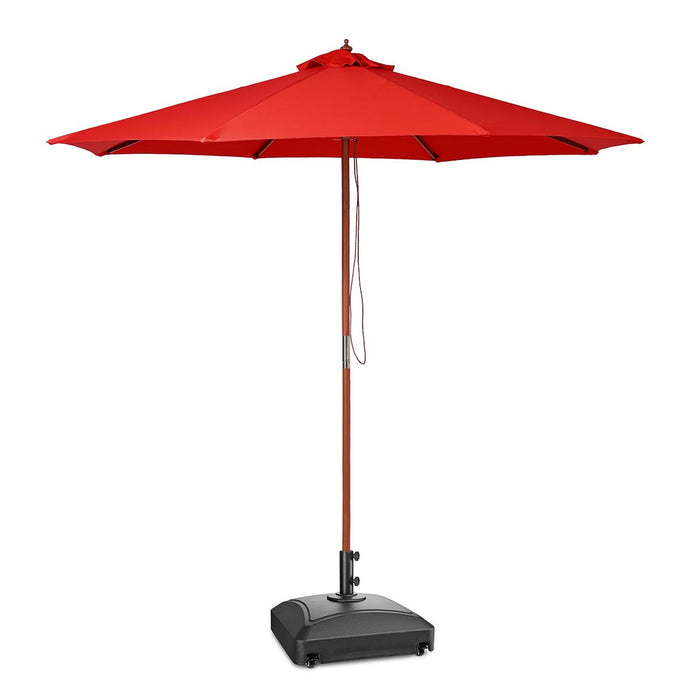 Yescom 9ft Wood Patio Umbrella with Base & Wheels