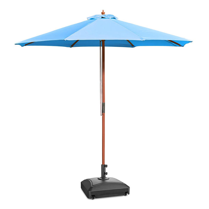 Yescom 9ft Wood Patio Umbrella with Base & Wheels