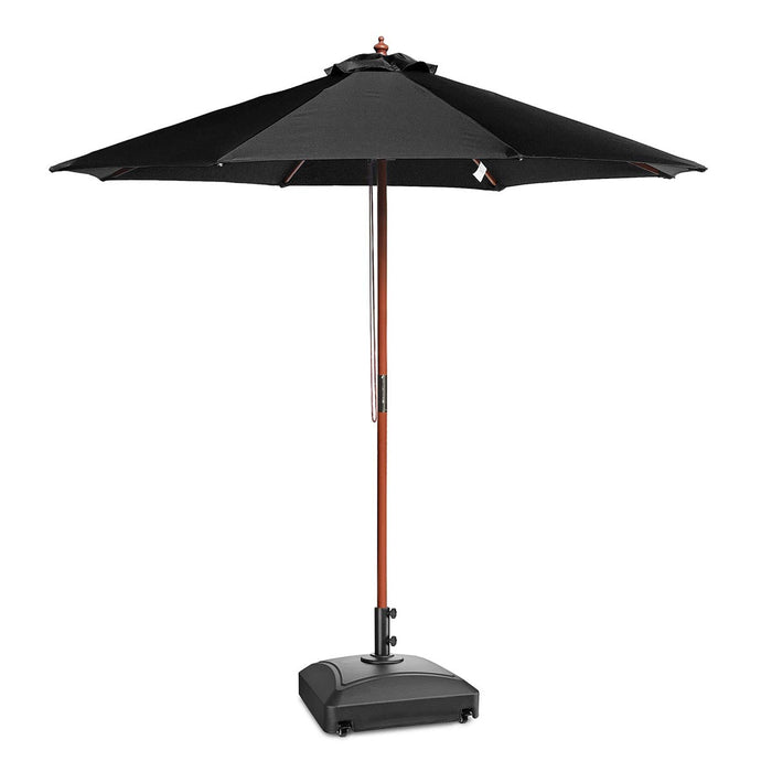 Yescom 9ft Wood Patio Umbrella with Base & Wheels