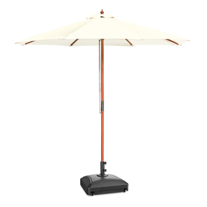 Yescom 9ft Wood Patio Umbrella with Base & Wheels