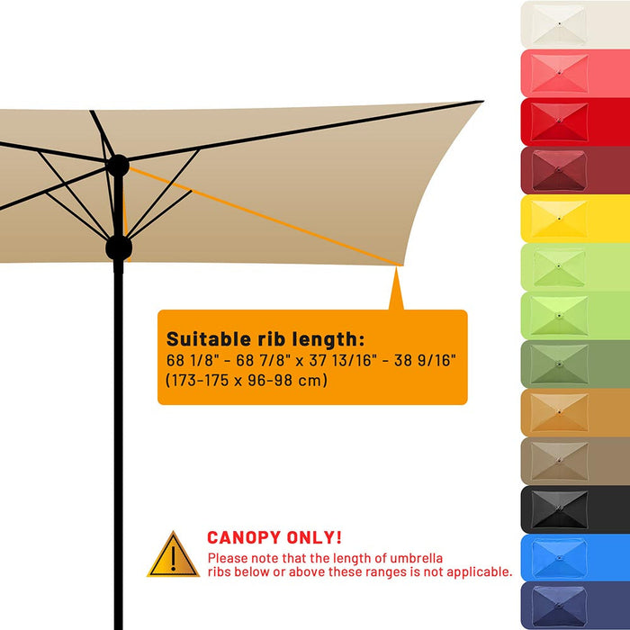 Yescom 10x6.5ft Canopy Replacement for Patio Rectangle Market Umbrellas