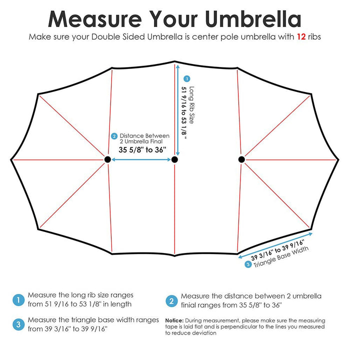 Yescom 15x9 ft Patio Rectangular Market Umbrella w/ Wind Vent