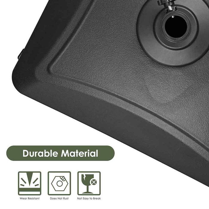 Yescom 9ft Wood Patio Umbrella with Base & Wheels