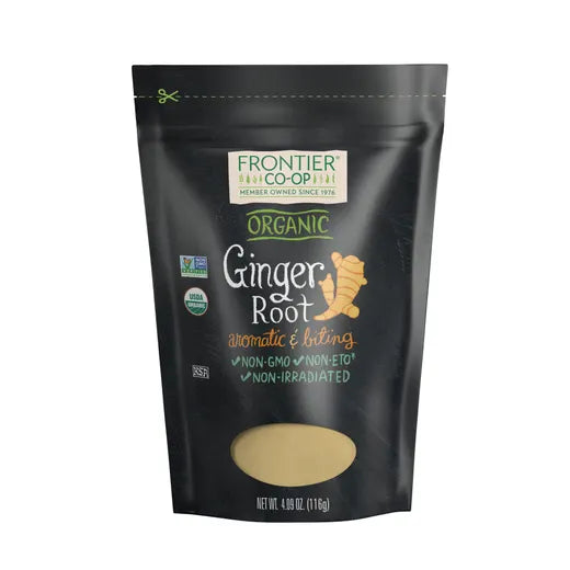 Frontier Natural Products Coop - Organic Ground Ginger Root, 4.09 oz (Pack of 12) - Kosher, GMO-Free