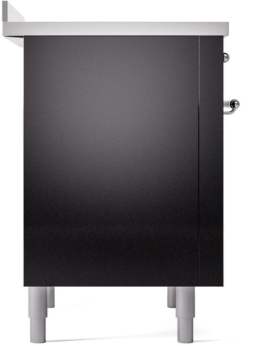 ILVE Nostalgie II 36 " Electric Range, Glossy Black, Chrome Trim UPI366NMPBKC