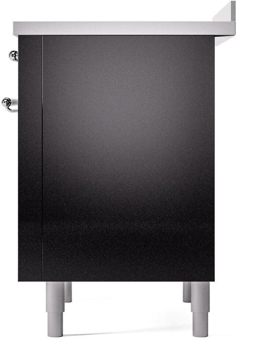 ILVE Nostalgie II 36 " Electric Range, Glossy Black, Chrome Trim UPI366NMPBKC