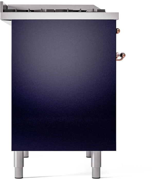ILVE Nostalgie II 40" Dual Fuel Liquid Propane Range, Blue, Copper Trim ILVE UPD40FNMPMBPLP
