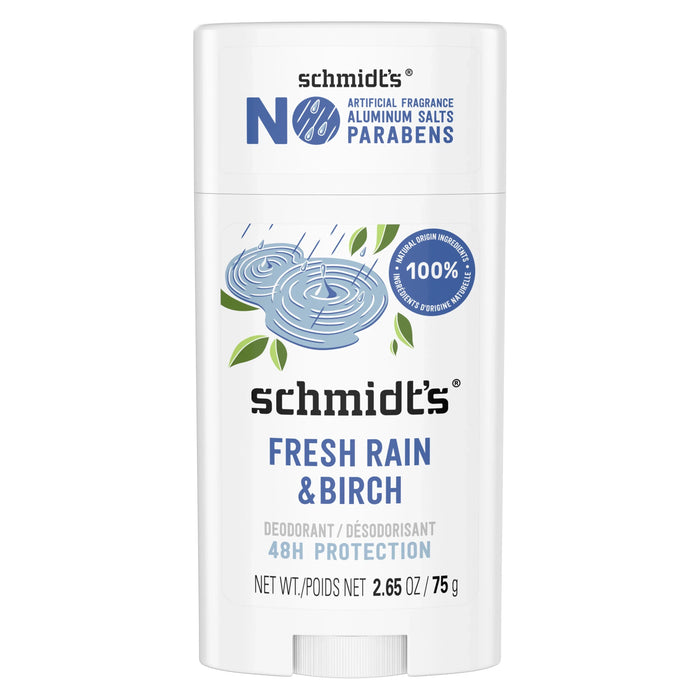 Schmidts - Fresh Rain Birch Deodorant, 2.65 oz (Pack of 1) - Natural Scent Protection