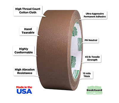 1-1/2" BookGuard™ Premium Cloth Book Binding Repair Tape: 15 yds