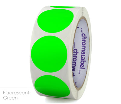 1-1/2" Permanent Round Color-Code Dot Inventory Labels: 500/Roll