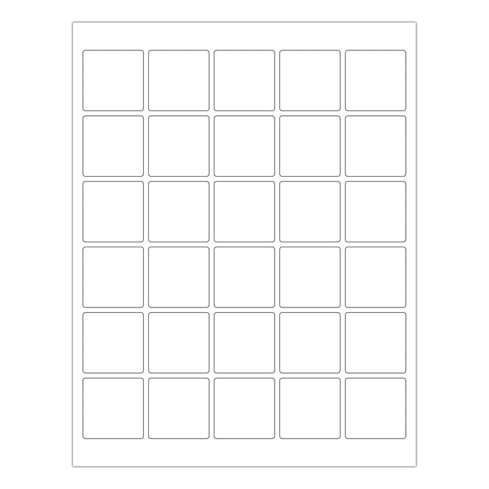 Square Laser Labels - 1-1/2" x 1-1/2": 750/Pack, 25 Sheets