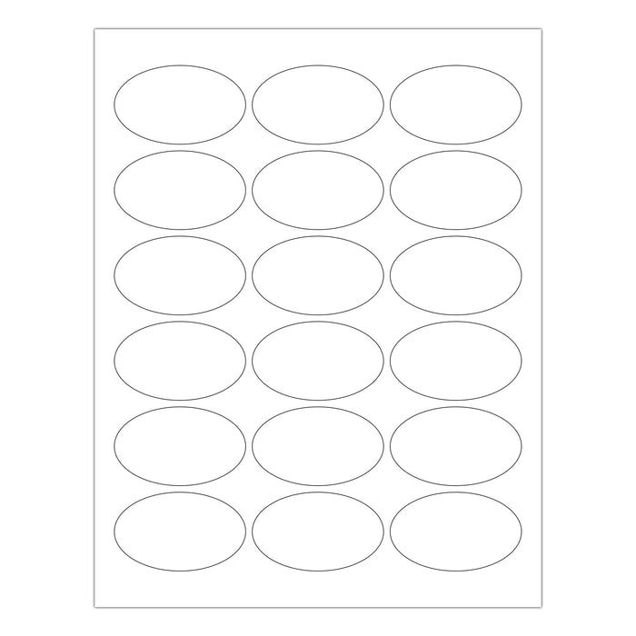 Oval Laser Labels - 1-1/2" x 2-1/2": 450/Pack, 25 Sheets