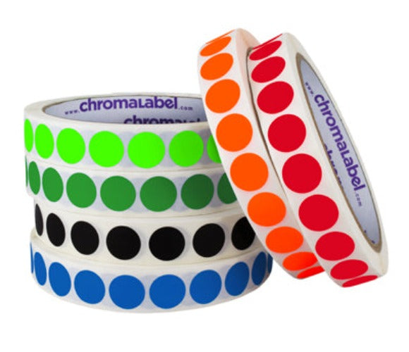 1/2" Removable Round, Color-Code Dots: 1,000/Roll