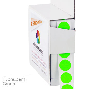 1/2" Removable Round, Color-Code Dot Stickers: 1,000/Box