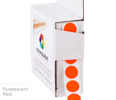 1/2" Removable Round, Color-Code Dot Stickers: 1,000/Box