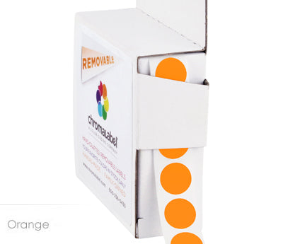 1/2" Removable Round, Color-Code Dot Stickers: 1,000/Box