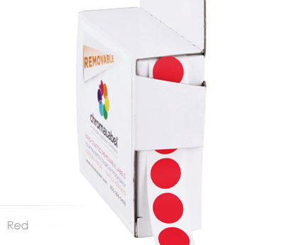 1/2" Removable Round, Color-Code Dot Stickers: 1,000/Box