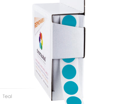 1/2" Removable Round, Color-Code Dot Stickers: 1,000/Box
