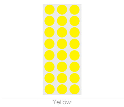 1/2" Removable Round, Color-Code Dots: 1,200/Pack