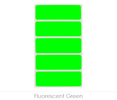 1" x 3" Removable Color-Code Rectangle Label Variety Kit (Fluorescent Colors): 150/Pack