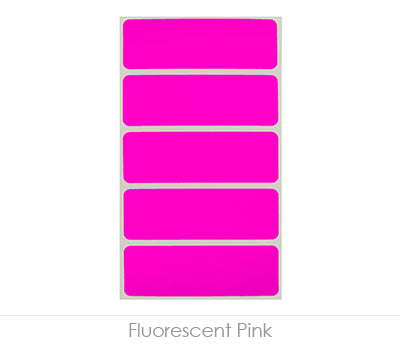 1" x 3" Removable Color-Code Rectangle Label Variety Kit (Fluorescent Colors): 150/Pack